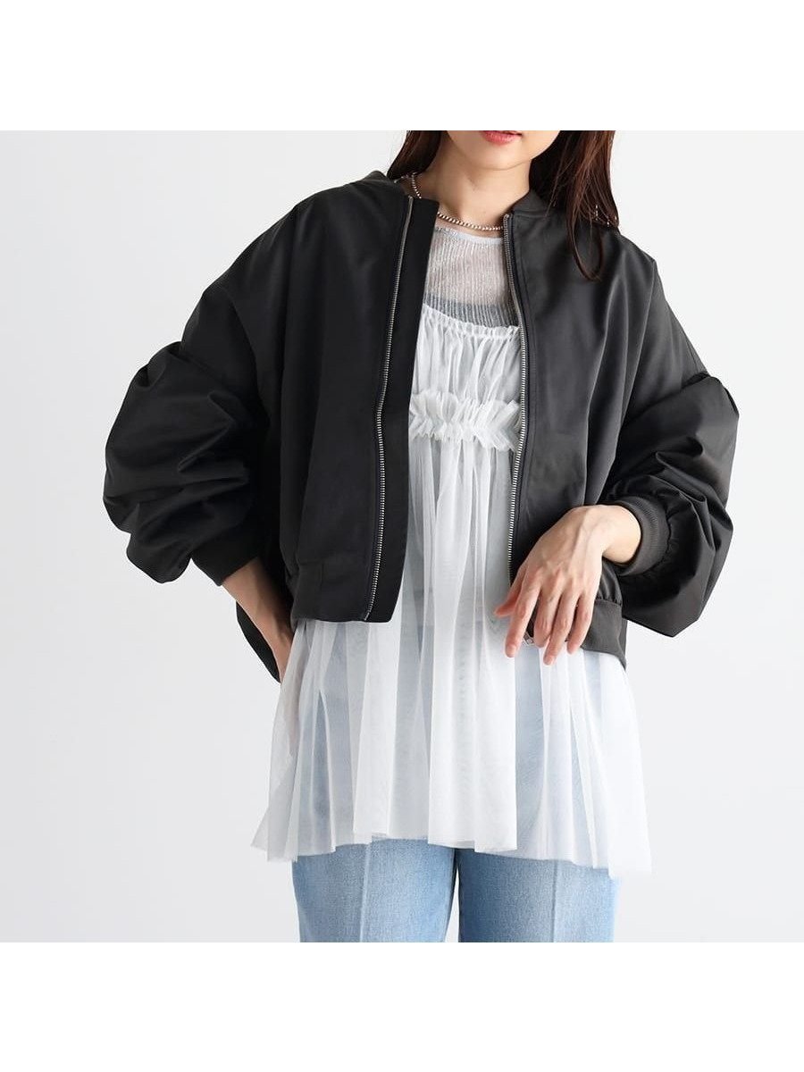 【ヴァン/Vin】のバックジップオーバーブルゾン インテリア・キッズ・メンズ・レディースファッション・服の通販 founy(ファニー) 　ファッション　Fashion　レディースファッション　WOMEN　アウター　Coat Outerwear　ブルゾン　Blouson/Jackets　バッグ　Bag　クロップド　Cropped　コンパクト　Compact　ジップ　Zip　トレンド　Trend　バランス　Balance　ブルゾン　Blouson　マニッシュ　Mannish　チャコールグレー|ID: prp329100004498699 ipo3291000000031872952