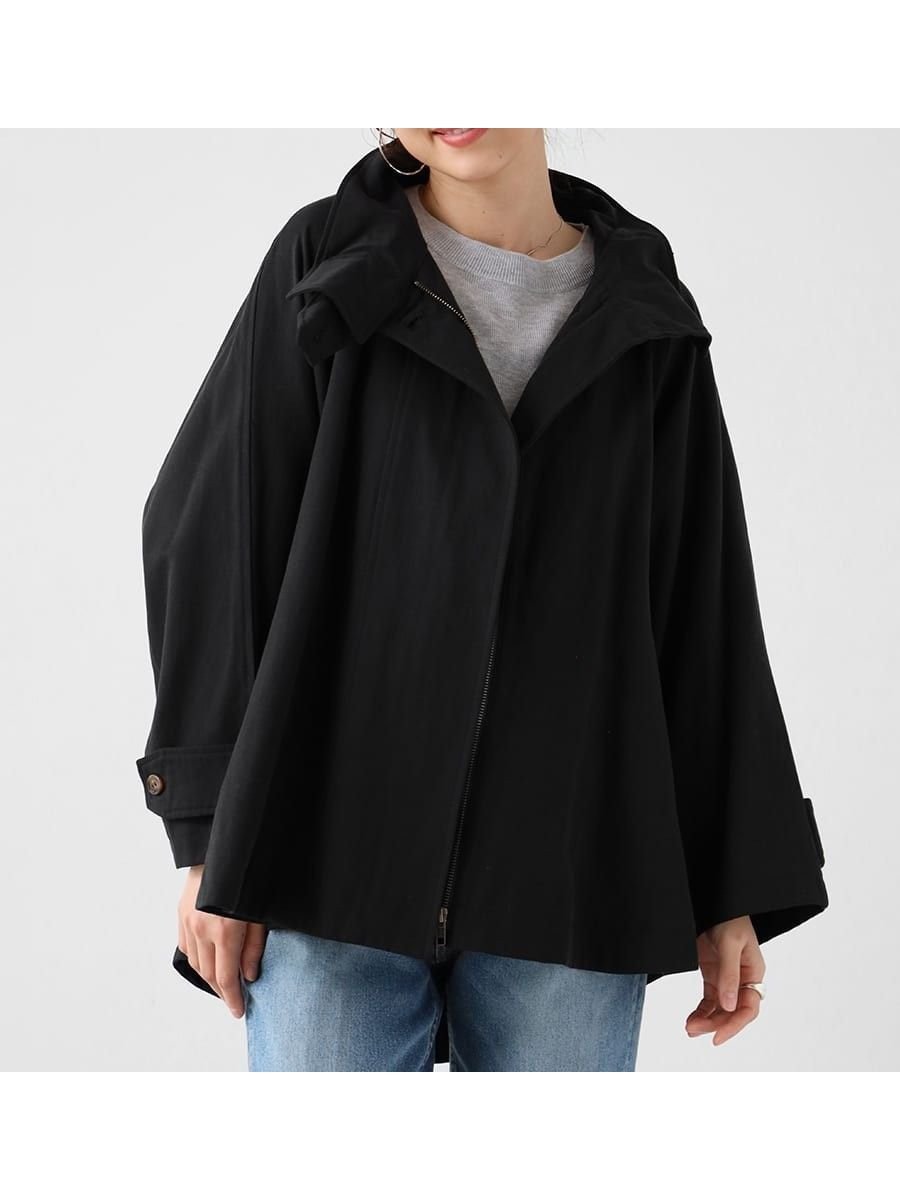 【ヴァン/Vin】のテントラインミドルコート インテリア・キッズ・メンズ・レディースファッション・服の通販 founy(ファニー) 　ファッション　Fashion　レディースファッション　WOMEN　アウター　Coat Outerwear　コート　Coats　クラシカル　Classical　ショルダー　Shoulder　スタイリッシュ　Stylish　スタンド　Stand　スラックス　Slacks　センター　Center　ドロップ　Drop　フレア　Flare　ボトム　Bottom　エレガント 上品　Elegant　ブラック|ID: prp329100004498703 ipo3291000000031872966