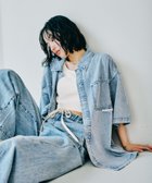 【レプシィム ローリーズファーム/LEPSIM LOWRYS FARM】のBIGデニム5分袖シャツチュニック ケミカルインディゴ84|ID: prp329100004498803 ipo3291000000031937253