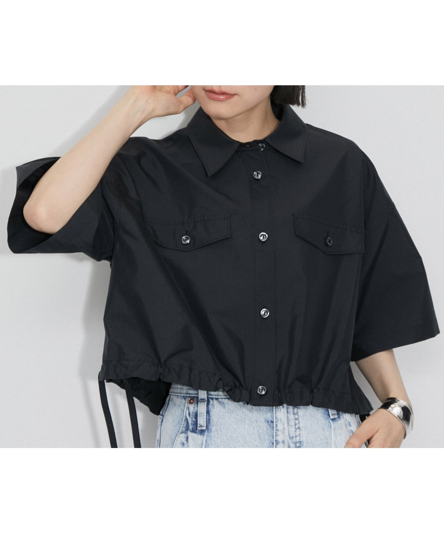 【アダム エ ロペ/ADAM ET ROPE'】の【サステナブル】クロップドギャザリングシャツ 人気、トレンドファッション・服の通販 founy(ファニー) 　ファッション　Fashion　レディースファッション　WOMEN　トップス・カットソー　Tops/Tshirt　シャツ/ブラウス　Shirts/Blouses　春　Spring　キャミソール　Camisole　ギャザー　Gather　クロップド　Cropped　コンパクト　Compact　タイプライター　Typewriter　デニム　Denim　バランス　Balance　フェイク　Fake　フラップ　Flap　ボトム　Bottom　ポケット　Pocket　羽織　Haori　S/S・春夏　Ss・Spring/Summer　おすすめ　Recommend　夏　Summer　2024年　2024　2024春夏・S/S　Ss,Spring/Summer,2024　 other-1|ID: prp329100004498976 ipo3291000000031739703