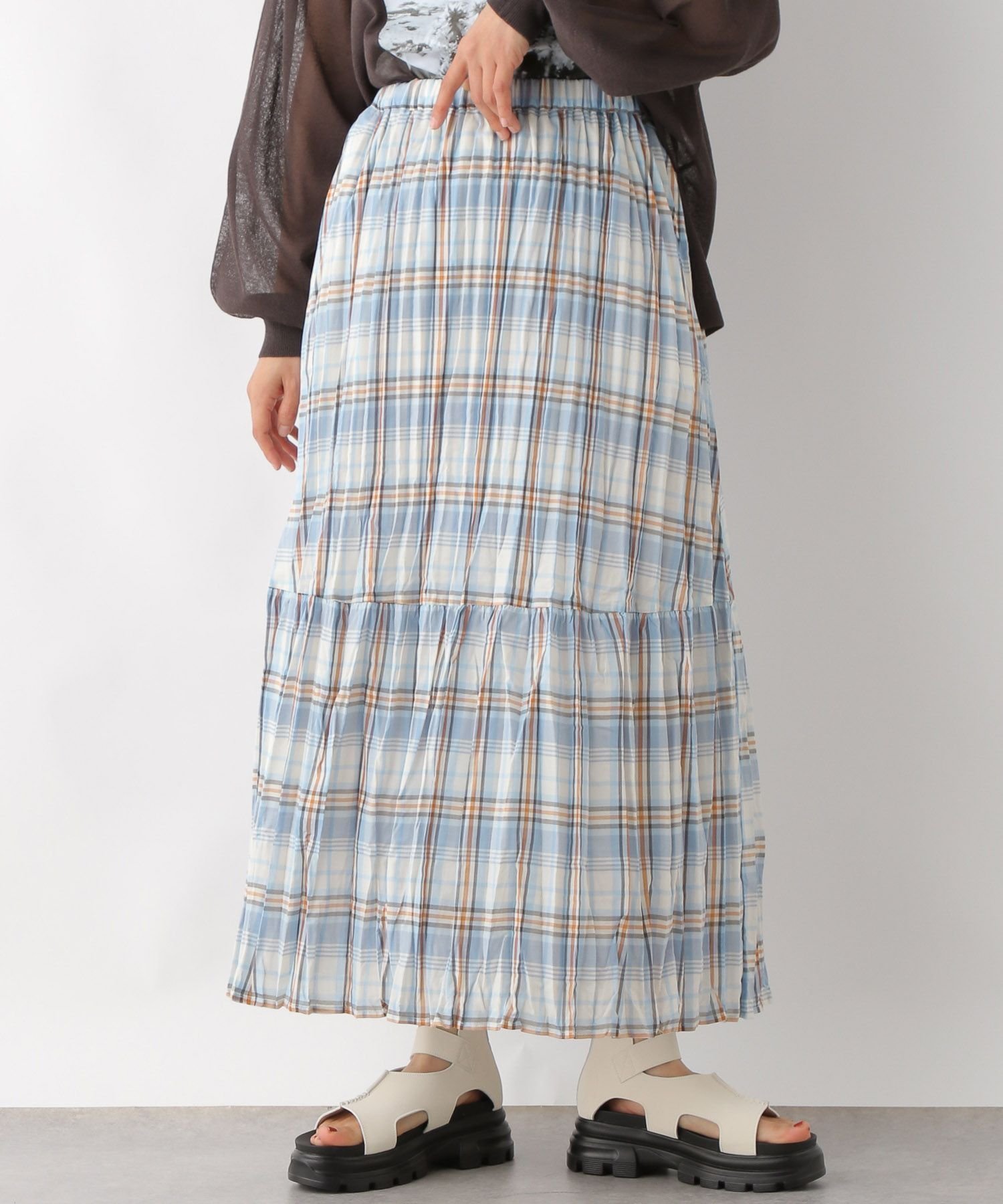 【レプシィム ローリーズファーム/LEPSIM LOWRYS FARM】のクリンクルチェックスカート 人気、トレンドファッション・服の通販 founy(ファニー) 　ファッション　Fashion　レディースファッション　WOMEN　スカート　Skirt　おすすめ　Recommend　チェック　Check　 other-1|ID: prp329100004499084 ipo3291000000031740613