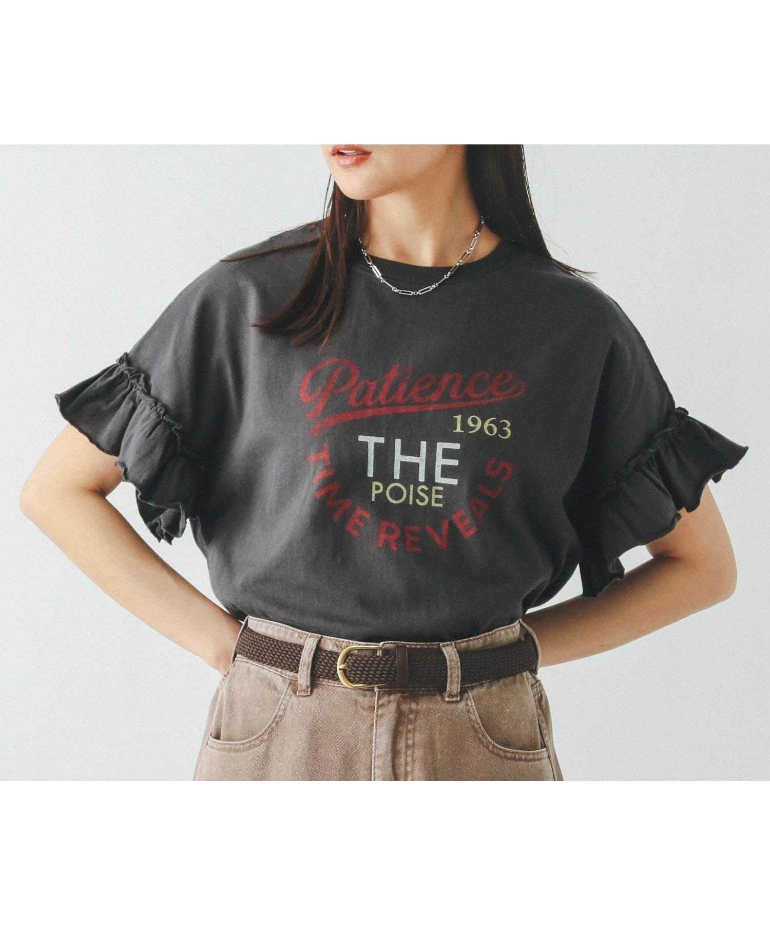 【グローバルワーク/GLOBAL WORK】のヘビロッTEEフリルプリント半袖/325970 インテリア・キッズ・メンズ・レディースファッション・服の通販 founy(ファニー) 　ファッション　Fashion　レディースファッション　Fashion for Women　トップス・カットソー　Cut & Sew Tops　インナー　Innerwear　サロペット　Overalls, Salopette　ジャケット　Jacket, Outerwear　トレンド　Trend, Trending Now　フリル　Frill, Ruffle　フレアースカート　Flared Skirt, A-Line Skirt　フロント　Front, Front Design　プリント　Print, Printed Pattern　ヴィンテージ　Vintage Style　半袖　Short Sleeve, Half Sleeve　スミクロ/レッドロゴ17|ID: prp329100004499467 ipo3291000000032722791