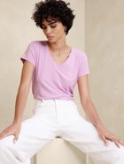 【バナナリパブリック ファクトリーストア/BANANA REPUBLIC FACTORY STORE】のBANANA REPUBLIC FACTORY STORE VネックタイムレスTシャツ PINK_LAVENDER|ID: prp329100004499472 ipo3291000000033502190