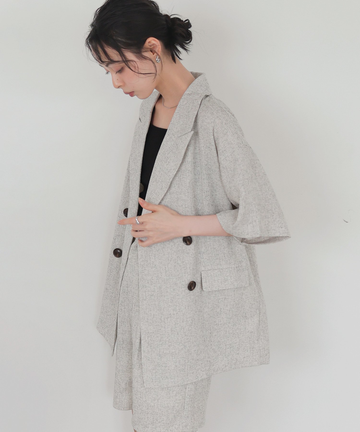 【リアン/Lian】のサマーツイードハーフジャケット インテリア・キッズ・メンズ・レディースファッション・服の通販 founy(ファニー) 　ファッション　Fashion　レディースファッション　Fashion for Women　アウター　Coat / Outerwear Collection　レディースジャケット・軽アウター　Jackets　今季　This Season, Current Season　半袖　Short Sleeve, Half Sleeve　夏　Summer　アイボリー|ID: prp329100004499734 ipo3291000000032765689
