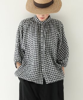【ドミンゴ/DOMINGO】のフレンチリネンギンガム グランシャツ 人気、トレンドファッション・服の通販 founy(ファニー) ファッション Fashion レディースファッション Ladies' Fashion Online トップス・カットソー Tops/Tshirt シャツ/ブラウス Shirts/Blouses 春 Spring 秋 Autumn/Fall カーディガン Cardigan ギャザー Gather ギンガム Gingham ジャケット Jacket チェック Check ドレープ Drape バランス Balance ファブリック Fabric フォルム Form ミリタリー Military リネン Linen S/S・春夏 Ss・Spring/Summer おすすめ Recommend 夏 Summer エレガント 上品 Elegant |ID:prp329100004499748