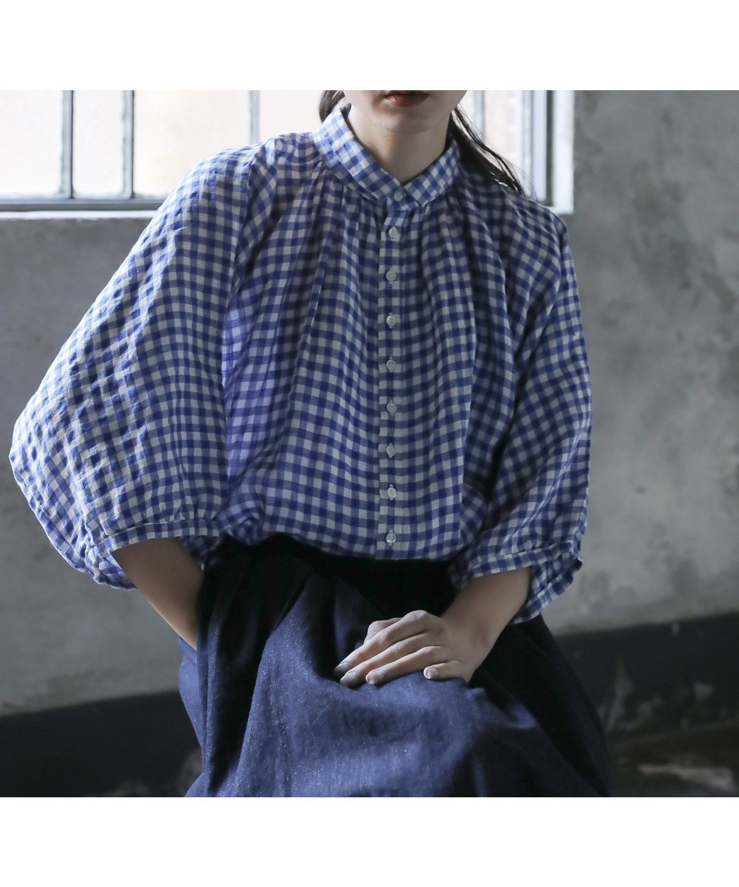 【ドミンゴ/DOMINGO】のフレンチリネンギンガム グランシャツ インテリア・キッズ・メンズ・レディースファッション・服の通販 founy(ファニー) 　ファッション　Fashion　レディースファッション　Ladies' Fashion Online　トップス・カットソー　Tops/Tshirt　シャツ/ブラウス　Shirts/Blouses　春　Spring　秋　Autumn/Fall　カーディガン　Cardigan　ギャザー　Gather　ギンガム　Gingham　ジャケット　Jacket　チェック　Check　ドレープ　Drape　バランス　Balance　ファブリック　Fabric　フォルム　Form　ミリタリー　Military　リネン　Linen　S/S・春夏　Ss・Spring/Summer　おすすめ　Recommend　夏　Summer　エレガント 上品　Elegant　ブルー系その他|ID: prp329100004499748 ipo3291000000032572602