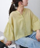 【ディスコート/Discoat】のコットンシアー袖バルーンブラウス5分袖《WEB限定カラーあり》 ライムグリーン|ID: prp329100004499769 ipo3291000000031843903