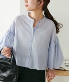 【ディスコート/Discoat】のコットンシアー袖バルーンブラウス5分袖《WEB限定カラーあり》 ブルー|ID: prp329100004499769 ipo3291000000031843907