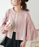 【ディスコート/Discoat】のコットンシアー袖バルーンブラウス5分袖《WEB限定カラーあり》 ピンク|ID: prp329100004499769 ipo3291000000031843912