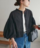 【ディスコート/Discoat】のコットンシアー袖バルーンブラウス5分袖《WEB限定カラーあり》 ブラック|ID: prp329100004499769 ipo3291000000031843914