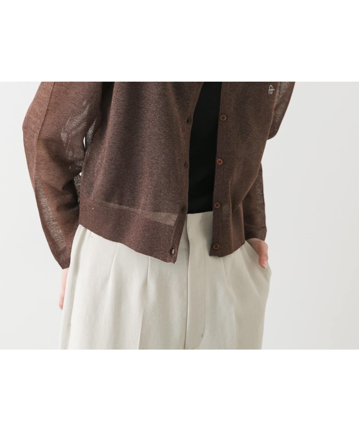 【センスオブプレイス/SENSE OF PLACE by URBAN RESEARCH】のシシュウコンパクトシアーカーディガン インテリア・キッズ・メンズ・レディースファッション・服の通販 founy(ファニー) 　ファッション　Fashion　レディースファッション　WOMEN　トップス・カットソー　Tops/Tshirt　カーディガン　Cardigans　2025年　2025　2025春夏・S/S　Ss,Spring/Summer,2025　おすすめ　Recommend　インナー　Inner　カーディガン　Cardigan　キャミ　Cami　クロップド　Cropped　シアー　Sheer　シンプル　Simple　ジャケット　Jacket　ワンポイント　One Point　夏　Summer　定番　Standard　春　Spring　S/S・春夏　Ss・Spring/Summer　秋　Autumn/Fall　防寒　Cold Protection　BROWN|ID: prp329100004500099 ipo3291000000031990825