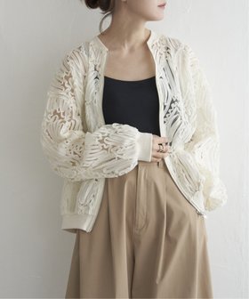 【ノッチ/notch】の刺繍チュールブルゾン 人気、トレンドファッション・服の通販 founy(ファニー) ファッション Fashion レディースファッション WOMEN アウター Coat Outerwear ブルゾン Blouson/Jackets シンプル Simple チュール Tulle ブルゾン Blouson ワイド Wide |ID:prp329100004500357