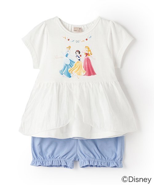 【その他のブランド/Other】の【Disney】ペプラムパジャマ インテリア・キッズ・メンズ・レディースファッション・服の通販 founy(ファニー) 　ファッション　Fashion　キッズファッション　KIDS　ショート　Short　チュール　Tulle　パジャマ　Pajamas　フリル　Frills　プリント　Print　ペプラム　Peplum　ボトム　Bottom　ポケット　Pocket　リラックス　Relax　旅行　Travel　アイボリー|ID: prp329100004500375 ipo3291000000031751921