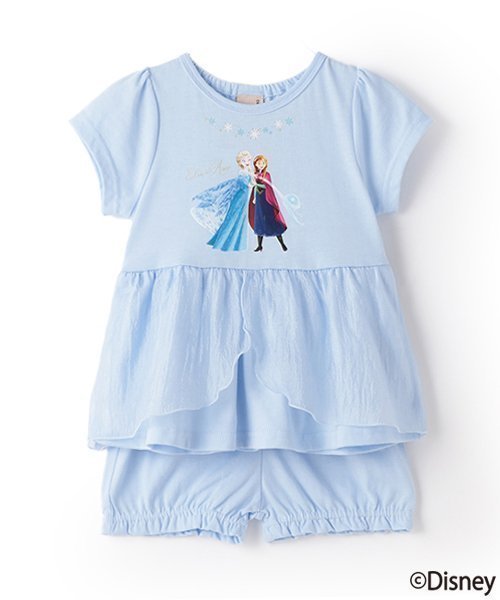 【その他のブランド/Other】の【Disney】ペプラムパジャマ インテリア・キッズ・メンズ・レディースファッション・服の通販 founy(ファニー) 　ファッション　Fashion　キッズファッション　KIDS　ショート　Short　チュール　Tulle　パジャマ　Pajamas　フリル　Frills　プリント　Print　ペプラム　Peplum　ボトム　Bottom　ポケット　Pocket　リラックス　Relax　旅行　Travel　ライト ブルー|ID: prp329100004500375 ipo3291000000031751925