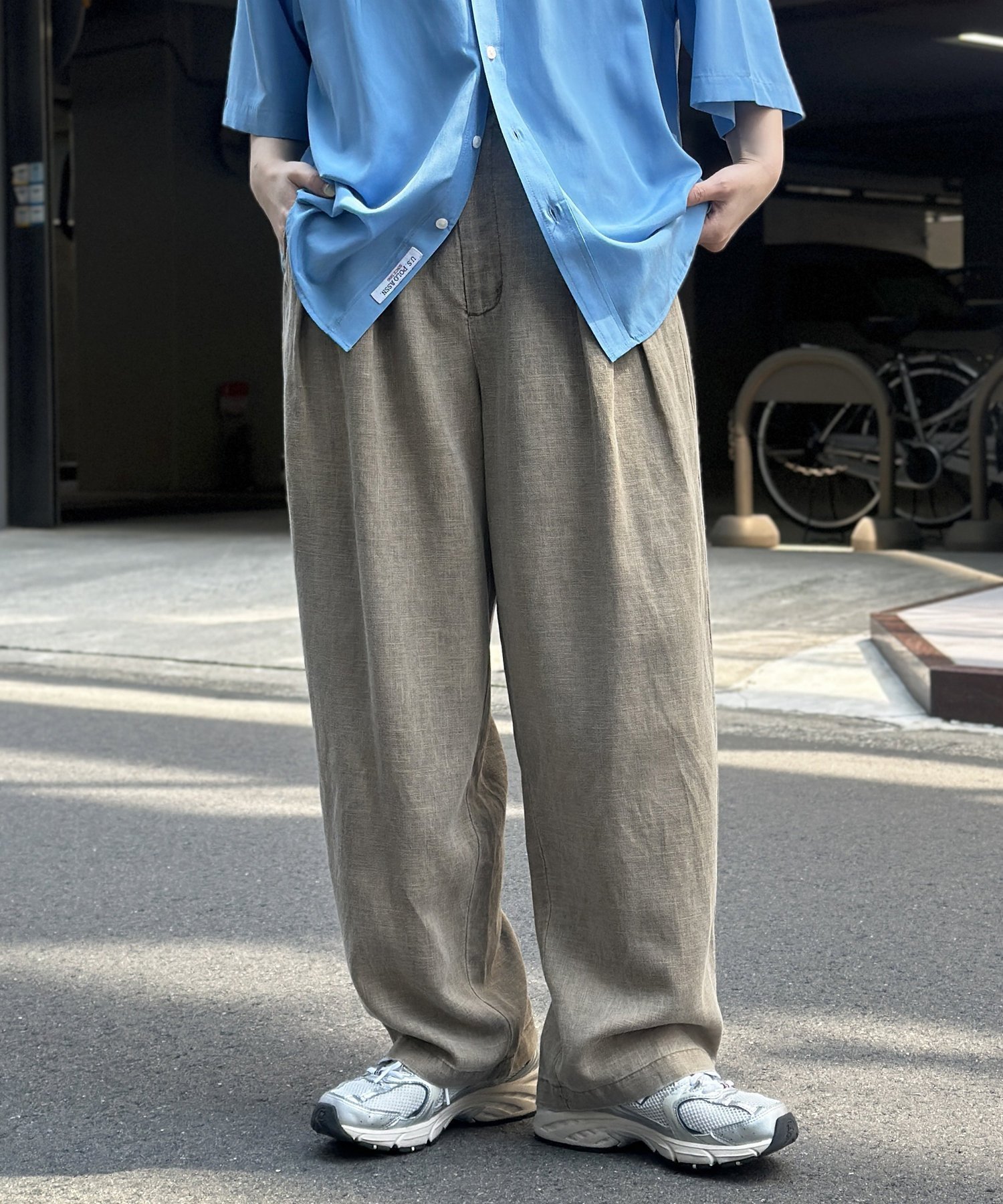 【シーピーシーエム/CPCM】のピグメントリネン混トラウザーパンツ インテリア・キッズ・メンズ・レディースファッション・服の通販 founy(ファニー) 　ファッション　Fashion　レディースファッション　WOMEN　パンツ　Pants　アクセサリー　Accessories　サンダル　Sandals　シンプル　Simple　半袖　Short Sleeve　リネン　Linen　リラックス　Relax　ワイド　Wide　おすすめ　Recommend　夏　Summer　モカ|ID: prp329100004500532 ipo3291000000031995804
