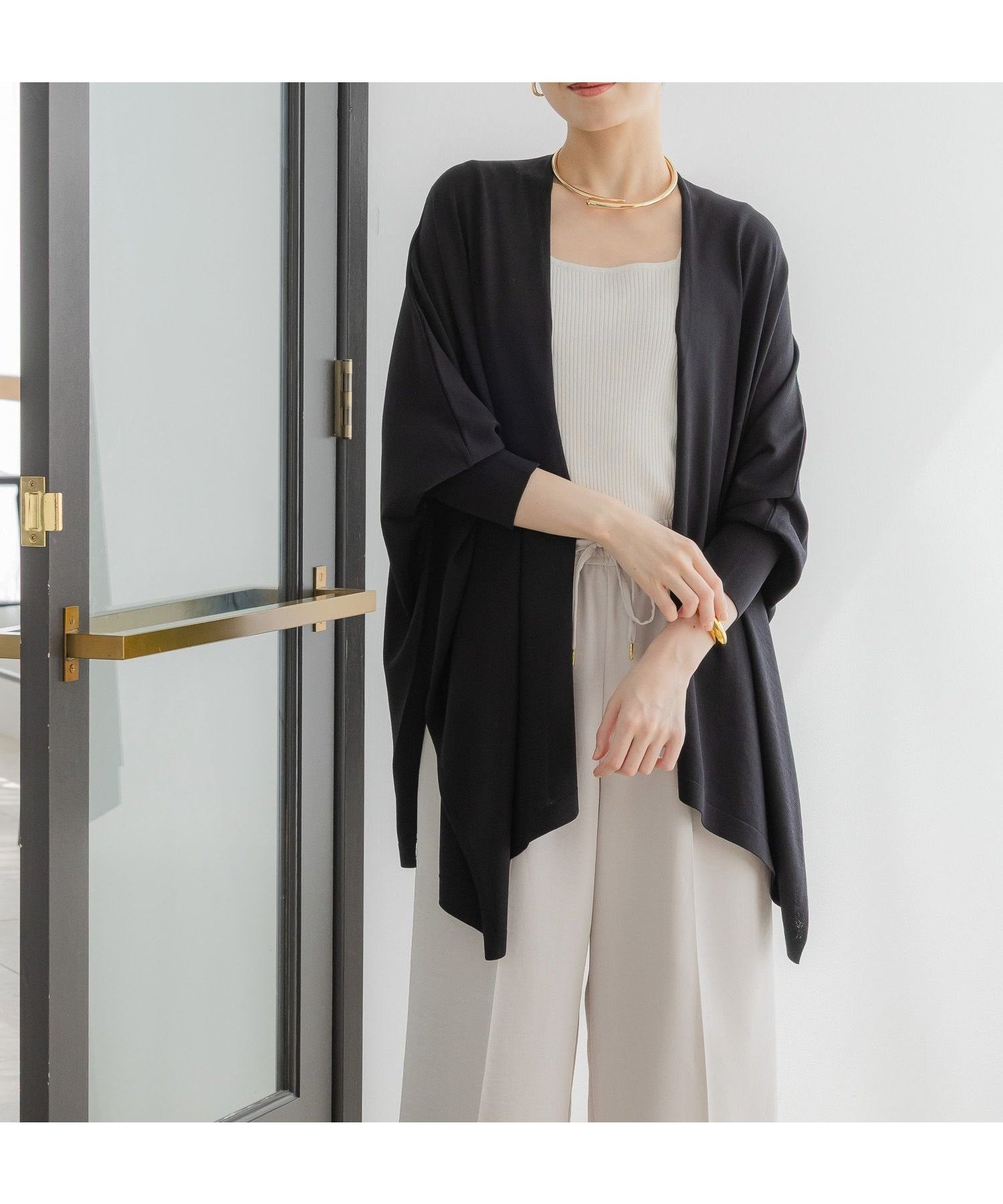 【エルーラ/Elura】のサラサラタッチドルマンカーディガン/321512 人気、トレンドファッション・服の通販 founy(ファニー) 　ファッション　Fashion　レディースファッション　WOMEN　トップス・カットソー　Tops/Tshirt　カーディガン　Cardigans　アンサンブル　Ensemble　カーディガン　Cardigan　ノースリーブ　No Sleeve　フレア　Flare　フロント　Front　再入荷　Restock/Back In Stock/Re Arrival　夏　Summer　 other-1|ID: prp329100004500577 ipo3291000000031998340