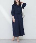 【ナチュラルクチュール/natural couture】のたっぷりギャザーサテンワンピース ネイビー|ID: prp329100004500879 ipo3291000000031756730