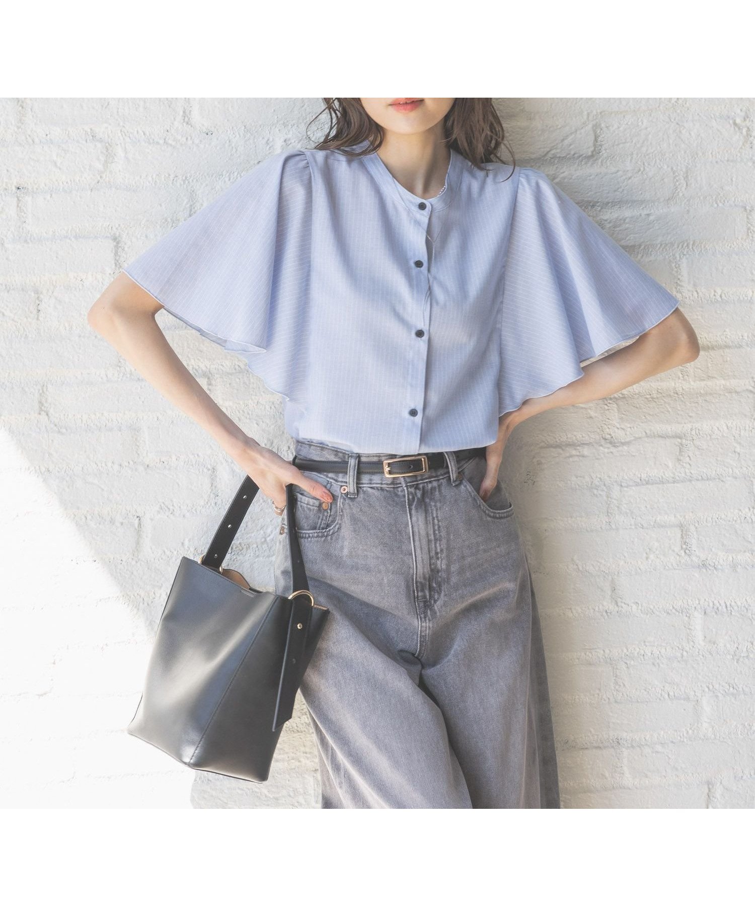 【グローバルワーク/GLOBAL WORK】のイージーケアリネンフリルブラウス/288652 人気、トレンドファッション・服の通販 founy(ファニー) 　ファッション　Fashion　レディースファッション　WOMEN　トップス・カットソー　Tops/Tshirt　シャツ/ブラウス　Shirts/Blouses　デニム　Denim　フレア　Flare　リネン　Linen　 other-1|ID: prp329100004501098 ipo3291000000031938303