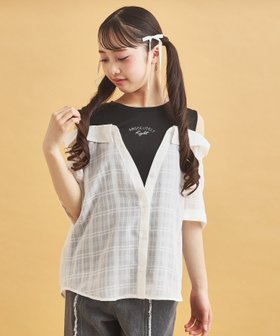 【ピンク ラテ/PINK-latte / KIDS】のシアーシャツドッキングトップス 人気、トレンドファッション・服の通販 founy(ファニー) ファッション Fashion キッズファッション KIDS トップス・カットソー Tops/Tees/Kids おすすめ Recommend ガーリー Girly シアー Sheer チェック Check トレンド Trend 再入荷 Restock/Back In Stock/Re Arrival 台形 Trapezoid |ID:prp329100004501550