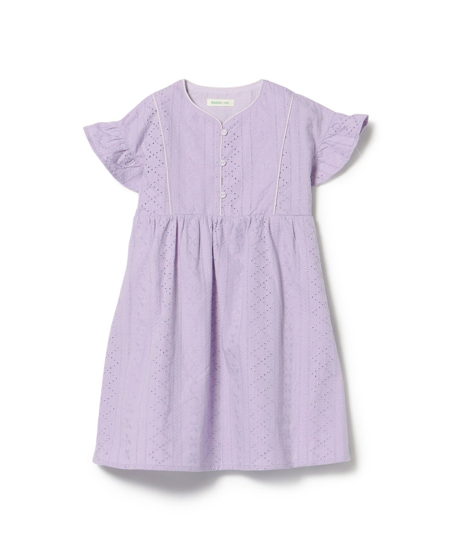 【ビームス ミニ/BEAMS mini / KIDS】のパンチング レース ワンピース 2025SS(90~150cm) インテリア・キッズ・メンズ・レディースファッション・服の通販 founy(ファニー) 　ファッション　Fashion　キッズファッション　Fashion for Kids　ワンピース　Dresses　2025年　2025　2025春夏・S/S　Spring/Summer 2025 SS25　スリーブ　Sleeve, Long Sleeve / Short Sleeve　フレア　Flare, Flared　レース　Lace, Lace Fabric　エレガント 上品　Elegant　夏　Summer　PURPLE_2|ID: prp329100004501631 ipo3291000000033418396