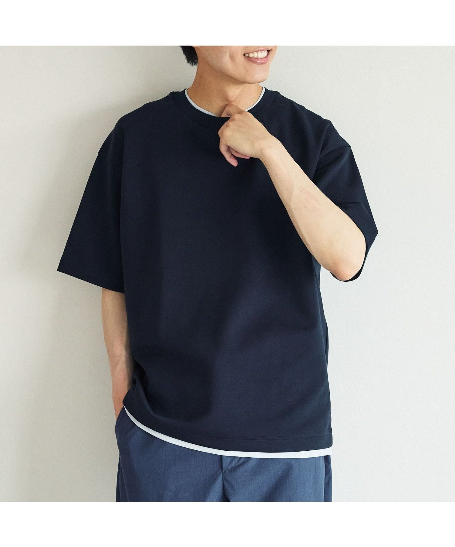 【グローバルワーク/GLOBAL WORK / MEN】のライトクッションクール/レイヤー/半袖/288085 インテリア・キッズ・メンズ・レディースファッション・服の通販 founy(ファニー) 　ファッション　Fashion　メンズファッション　MEN　おすすめ　Recommend　クッション　Cushion　トレンド　Trend　フォルム　Form　リラックス　Relax　エレガント 上品　Elegant　人気　Popularity　半袖　Short Sleeve　夏　Summer　春　Spring　S/S・春夏　Ss・Spring/Summer　ネイビー|ID: prp329100004501697 ipo3291000000032293954
