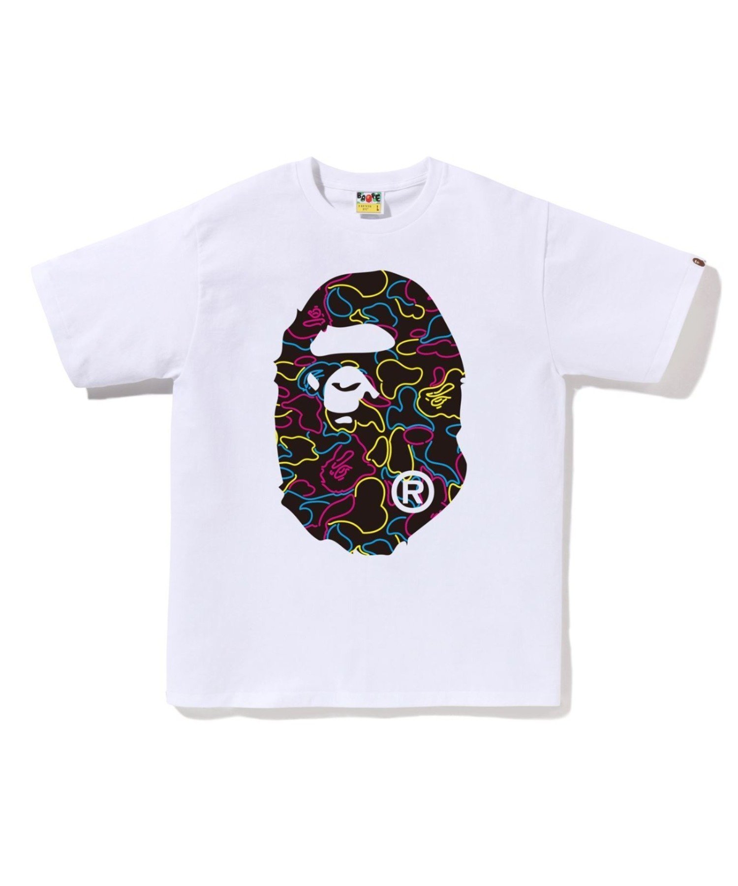 【その他のブランド/Other】のNEON CAMO BIG APE HEAD TEE インテリア・キッズ・メンズ・レディースファッション・服の通販 founy(ファニー) 　ファッション　Fashion　メンズファッション　MEN　インナー　Inner　カモフラージュ　Camouflage　ショート　Short　スリーブ　Sleeve　ネオン　Neon　フロント　Front　プリント　Print　ラバー　Rubber　WHITE|ID: prp329100004501730 ipo3291000000031763626