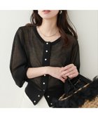 【ナチュラルクチュール/natural couture】のドット釦シアーカーデ ブラック|ID: prp329100004501804 ipo3291000000031764097