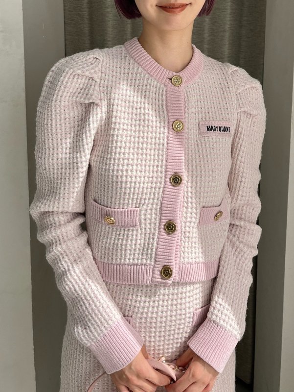 【リリーブラウン/Lily Brown】の【WEB・一部店舗限定カラー】【LILY BROWN*MARY QUANT】ツイードニットカーディガン インテリア・キッズ・メンズ・レディースファッション・服の通販 founy(ファニー) 　ファッション　Fashion　レディースファッション　WOMEN　トップス・カットソー　Tops/Tshirt　ニット　Knit Tops　カーディガン　Cardigans　PNK[066]|ID: prp329100004501938 ipo3291000000031765157