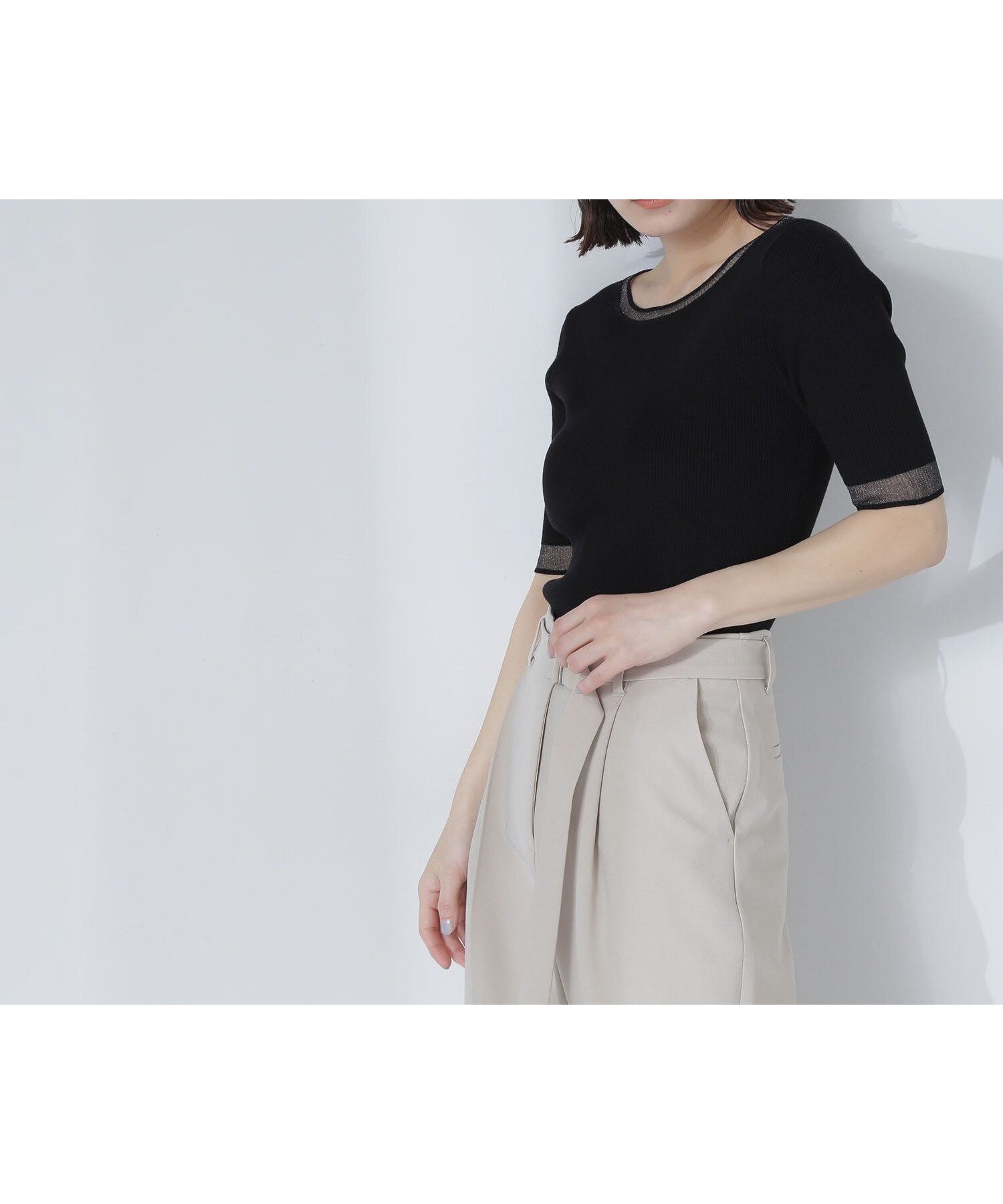 【ナチュラル ビューティー ベーシック/NATURAL BEAUTY BASIC】のシアースリーブリブニット インテリア・キッズ・メンズ・レディースファッション・服の通販 founy(ファニー) 　ファッション　Fashion　レディースファッション　WOMEN　トップス・カットソー　Tops/Tshirt　ニット　Knit Tops　コンパクト　Compact　シアー　Sheer　ショルダー　Shoulder　ストレッチ　Stretch　リブニット　Rib Knit　クロ|ID: prp329100004501958 ipo3291000000031765339
