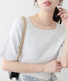 【ナチュラルクチュール/natural couture】の【WEB限定】スクエアネックリブ半袖ニット オフホワイト|ID: prp329100004502330 ipo3291000000031960189