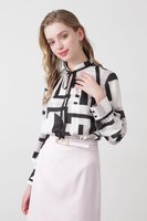 【ピンキーアンドダイアン/Pinky&Dianne】のサークルジオメトリックプリントブラウス 人気、トレンドファッション・服の通販 founy(ファニー) ファッション Fashion レディースファッション WOMEN トップス・カットソー Tops/Tshirt シャツ/ブラウス Shirts/Blouses カフス Cuffs ギャザー Gather スタンダード Standard スタンド Stand ストレッチ Stretch ツイル Twill リボン Ribbon エレガント 上品 Elegant |ID:prp329100004502512