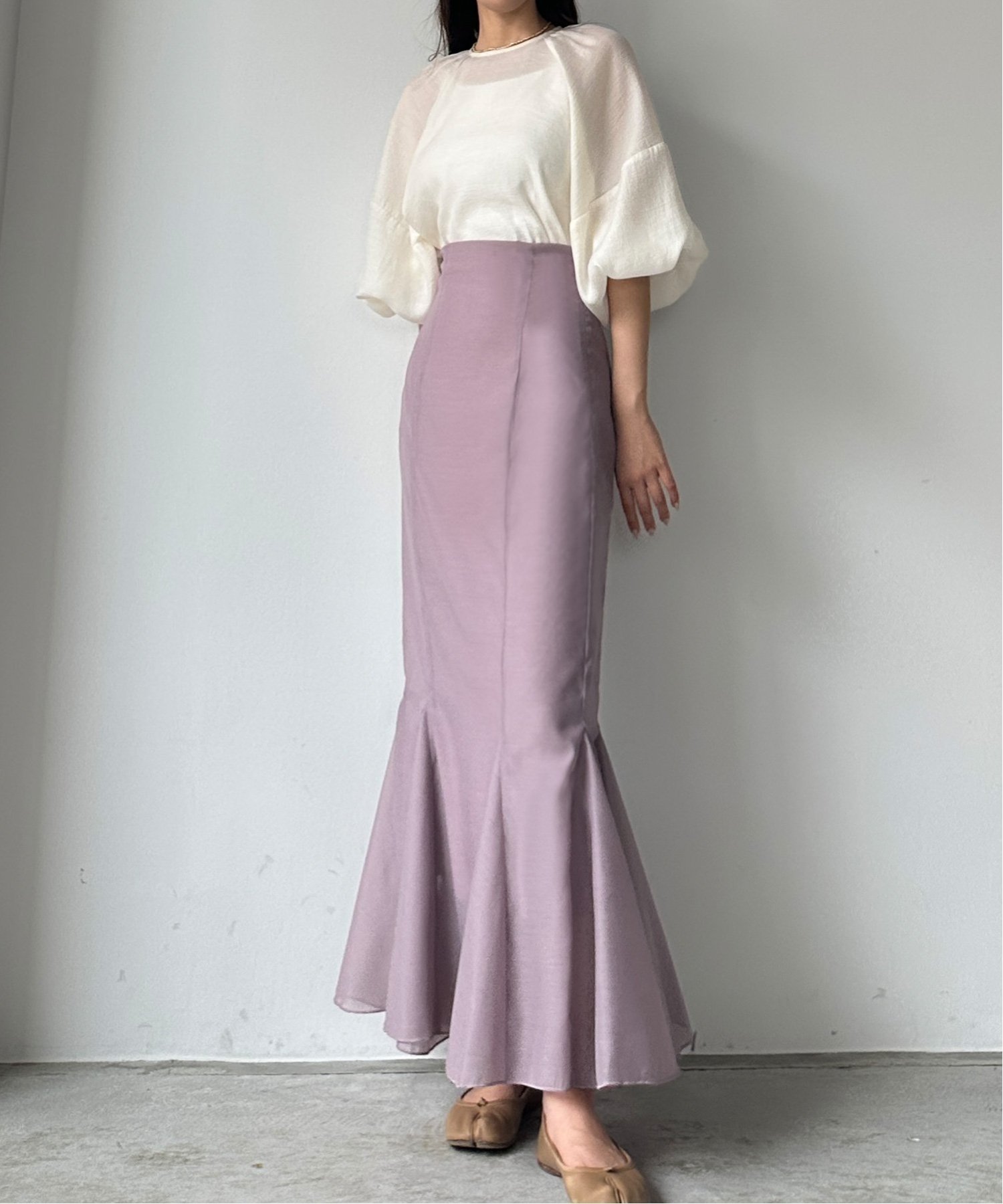 【ジュノア/JUNOAH】のLouere シアーマーメイドスカート インテリア・キッズ・メンズ・レディースファッション・服の通販 founy(ファニー) 　ファッション　Fashion　レディースファッション　WOMEN　スカート　Skirt　ダスティピンク|ID: prp329100004502707 ipo3291000000031966963