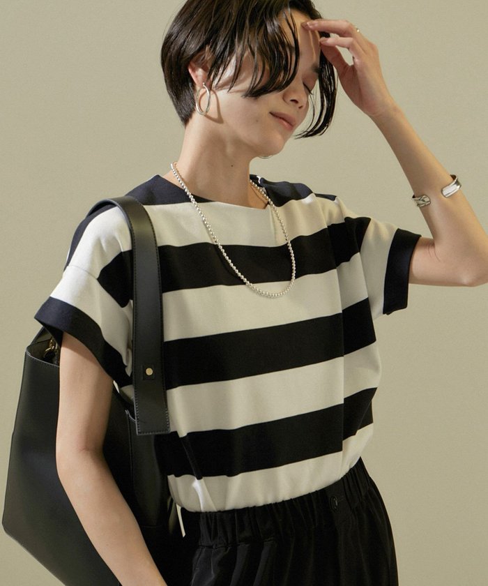 【サロン アダム エ ロペ/SALON adam et rope'】の【WEB限定】フレンチスリーブポンチTシャツ 太ボーダー/無地 インテリア・キッズ・メンズ・レディースファッション・服の通販 founy(ファニー) https://founy.com/ ファッション Fashion レディースファッション Ladies' Fashion Online トップス・カットソー Tops/Tshirt シャツ/ブラウス Shirts/Blouses ロング / Tシャツ T-Shirts クロップド Cropped スリーブ Sleeve トレンド Trend バランス Balance フィット Fit フレンチ French ボーダー Border 人気 Popularity 無地 Plain Color |ID: prp329100004502902 ipo3291000000032625316