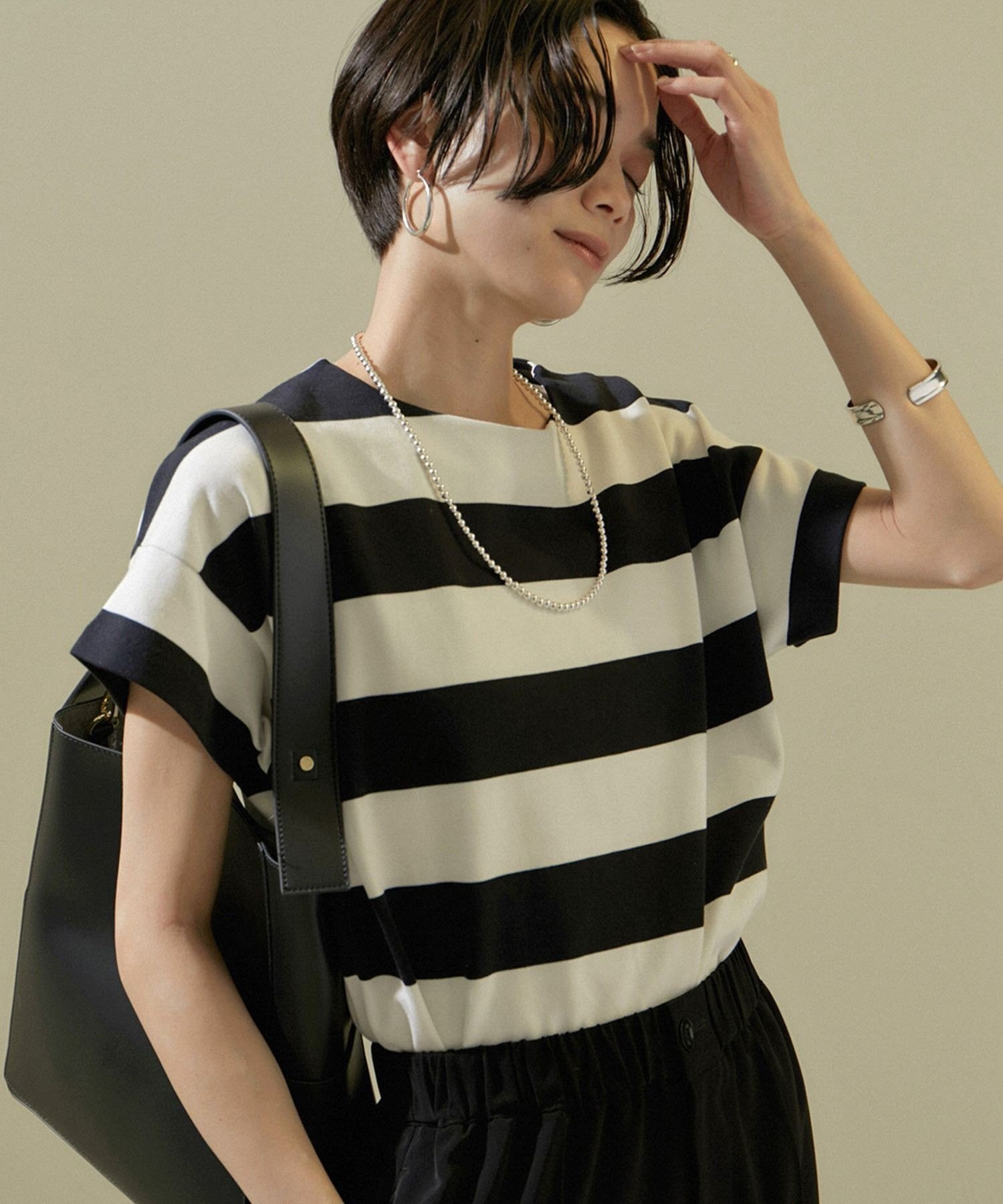 【サロン アダム エ ロペ/SALON adam et rope'】の【WEB限定】フレンチスリーブポンチTシャツ 太ボーダー/無地 人気、トレンドファッション・服の通販 founy(ファニー) 　ファッション　Fashion　レディースファッション　Fashion for Women　トップス・カットソー　Cut & Sew Tops　シャツ・ブラウス・オフィスカジュアル　Elegant Blouses & Button-Ups　ロングTシャツ・Tシャツ　Longline T-Shirts & Tees　クロップド　Cropped, Short Length　スリーブ　Sleeve, Long Sleeve / Short Sleeve　トレンド　Trend, Trending Now　バランス　Balance, Style Balance　フィット　Fit, Slim Fit　フレンチ　French, French Style　ボーダー　Border, Stripe　人気　Popular, Best Seller　無地　Plain, Solid Color　 other-1|ID: prp329100004502902 ipo3291000000033175951