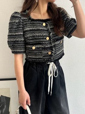 【リリーブラウン/Lily Brown】のハーフスリーブツイードジャケット 人気、トレンドファッション・服の通販 founy(ファニー) ファッション Fashion レディースファッション WOMEN アウター Coat Outerwear ジャケット Jackets イエロー Yellow インナー Inner キャミソール Camisole サマー Summer スパンコール Sequins タンク Tank ツイード Tweed ネップ Nep Yarn フリンジ Fringe ランダム Random リラックス Relax エレガント 上品 Elegant 夏 Summer |ID:prp329100004503061