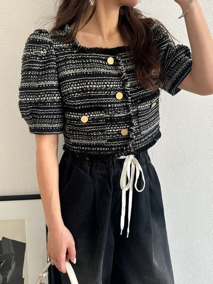 【リリーブラウン/Lily Brown】のハーフスリーブツイードジャケット インテリア・キッズ・メンズ・レディースファッション・服の通販 founy(ファニー) https://founy.com/ ファッション Fashion レディースファッション WOMEN アウター Coat Outerwear ジャケット Jackets イエロー Yellow インナー Inner キャミソール Camisole サマー Summer スパンコール Sequins タンク Tank ツイード Tweed ネップ Nep Yarn フリンジ Fringe ランダム Random リラックス Relax エレガント 上品 Elegant 夏 Summer |ID: prp329100004503061 ipo3291000000032084192