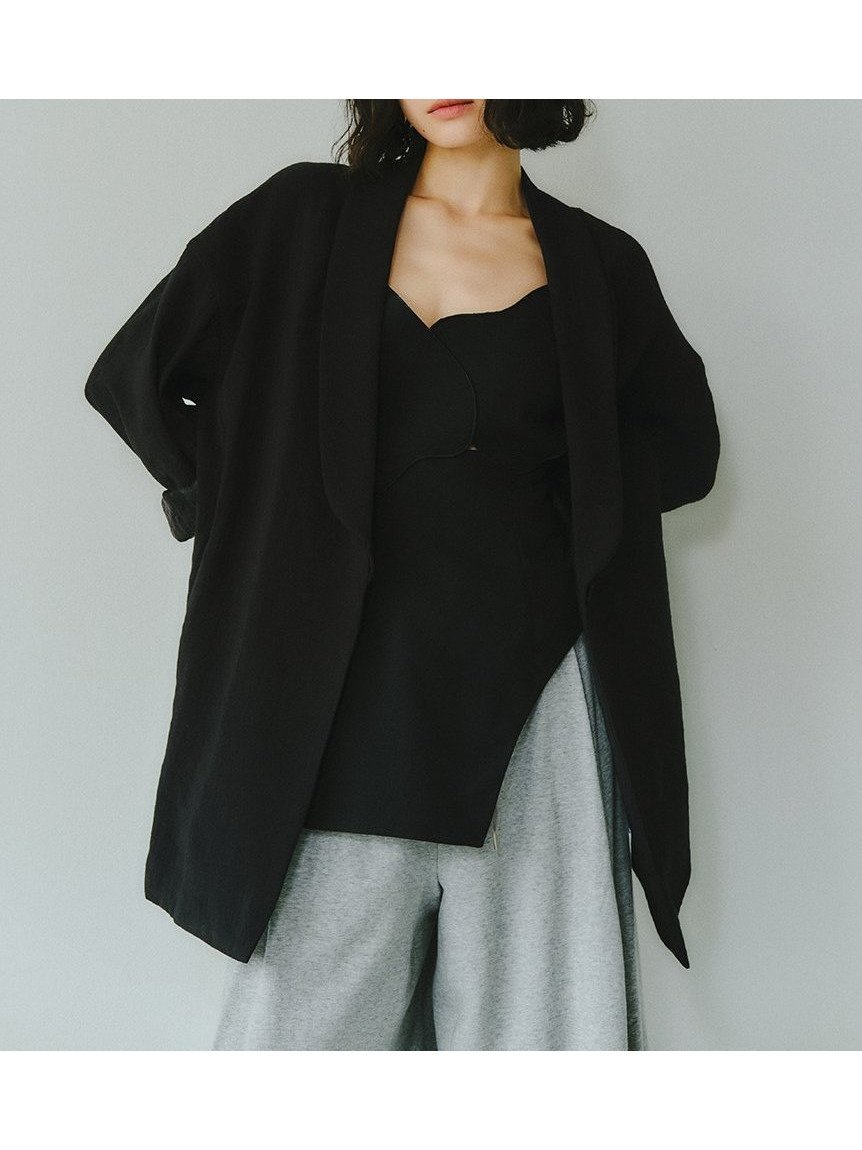 【スタイリング/styling】の【セットアップ対応】バックサテンジャケット インテリア・キッズ・メンズ・レディースファッション・服の通販 founy(ファニー) 　ファッション　Fashion　レディースファッション　Fashion for Women　アウター　Coat / Outerwear Collection　レディースジャケット・軽アウター　Jackets　サテン　Satin, Glossy Fabric　ショール　Shawl, Wrap　ジャケット　Jacket, Outerwear　スーツ　Suit, Formalwear　セットアップ　Set-Up, Coordinated Outfit　センター　Center, Center Line　ポケット　Pocket, Pocket Detail　ヴィンテージ　Vintage Style　エレガント 上品　Elegant　今季　This Season, Current Season　夏　Summer　BLK[009]|ID: prp329100004503107 ipo3291000000033047252