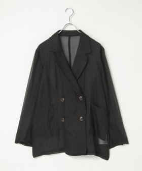 【ノッチ/notch】のラメワッシャーダブルテーラージャケット 人気、トレンドファッション・服の通販 founy(ファニー) ファッション Fashion レディースファッション WOMEN アウター Coat Outerwear ジャケット Jackets コンパクト Compact シアー Sheer バランス Balance リラックス Relax ワイド Wide |ID:prp329100004503542