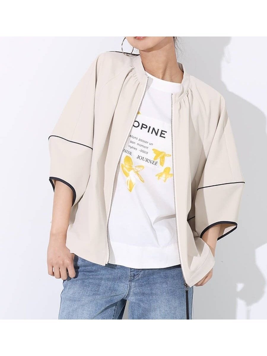 【ヴァン/Vin】のバルーンスリーブライトブルゾン インテリア・キッズ・メンズ・レディースファッション・服の通販 founy(ファニー) 　ファッション　Fashion　レディースファッション　Fashion for Women　アウター　Coat / Outerwear Collection　ブルゾンジャケット・スポーティアウター　Blouson Jackets　スタイリッシュ　Stylish, Fashionable　スタンド　Stand Collar, Upright Stand　スポーティ　Sporty, Casual Athletic　スリーブ　Sleeve, Long Sleeve / Short Sleeve　トレンド　Trend, Trending Now　バランス　Balance, Style Balance　バルーン　Balloon, Balloon Silhouette　ブルゾン　Blouson, Bomber Jacket　ベージュ|ID: prp329100004503651 ipo3291000000032442168