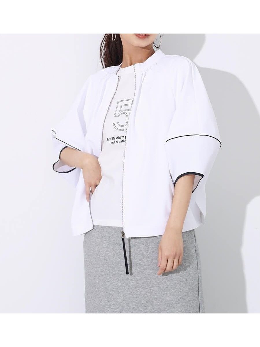 【ヴァン/Vin】のバルーンスリーブライトブルゾン インテリア・キッズ・メンズ・レディースファッション・服の通販 founy(ファニー) 　ファッション　Fashion　レディースファッション　Fashion for Women　アウター　Coat / Outerwear Collection　ブルゾンジャケット・スポーティアウター　Blouson Jackets　スタイリッシュ　Stylish, Fashionable　スタンド　Stand Collar, Upright Stand　スポーティ　Sporty, Casual Athletic　スリーブ　Sleeve, Long Sleeve / Short Sleeve　トレンド　Trend, Trending Now　バランス　Balance, Style Balance　バルーン　Balloon, Balloon Silhouette　ブルゾン　Blouson, Bomber Jacket　ホワイト|ID: prp329100004503651 ipo3291000000032442169