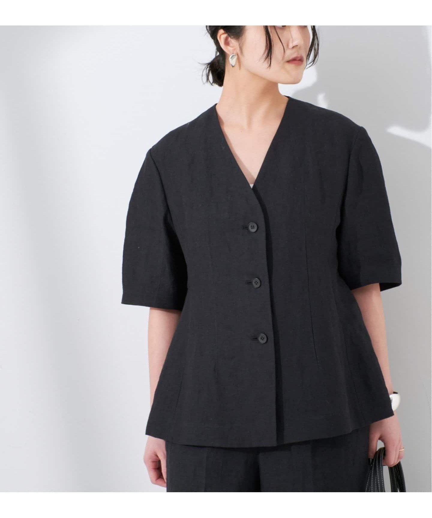 【ジャーナルスタンダード レサージュ/journal standard L'essage】の《追加》リネンキャンバスフレアジャケット インテリア・キッズ・メンズ・レディースファッション・服の通販 founy(ファニー) 　ファッション　Fashion　レディースファッション　Fashion for Women　アウター　Coat / Outerwear Collection　レディースジャケット・軽アウター　Jackets　2025年　2025　2025春夏・S/S　Spring/Summer 2025 SS25　ブラック|ID: prp329100004503659 ipo3291000000032644873