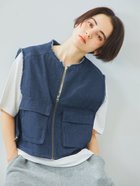 【サマンサモスモス/Samansa Mos2】のツイル/デニムフリンジショートベスト ブルー|ID: prp329100004503705 ipo3291000000031783859