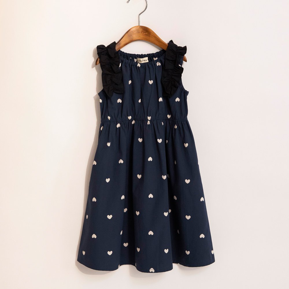 【ブランシェス/branshes / KIDS】の肩フリルワンピース インテリア・キッズ・メンズ・レディースファッション・服の通販 founy(ファニー) 　ファッション　Fashion　キッズファッション　KIDS　ワンピース　Dress/Kids　おすすめ　Recommend　ギャザー　Gather　サンダル　Sandals　チェック　Check　ノースリーブ　No Sleeve　フリル　Frills　ボタニカル　Botanical　ポケット　Pocket　リゾート　Resort　吸水　Water Absorption　夏　Summer　春　Spring　S/S・春夏　Ss・Spring/Summer　ネイビーブルー|ID: prp329100004504115 ipo3291000000031910273