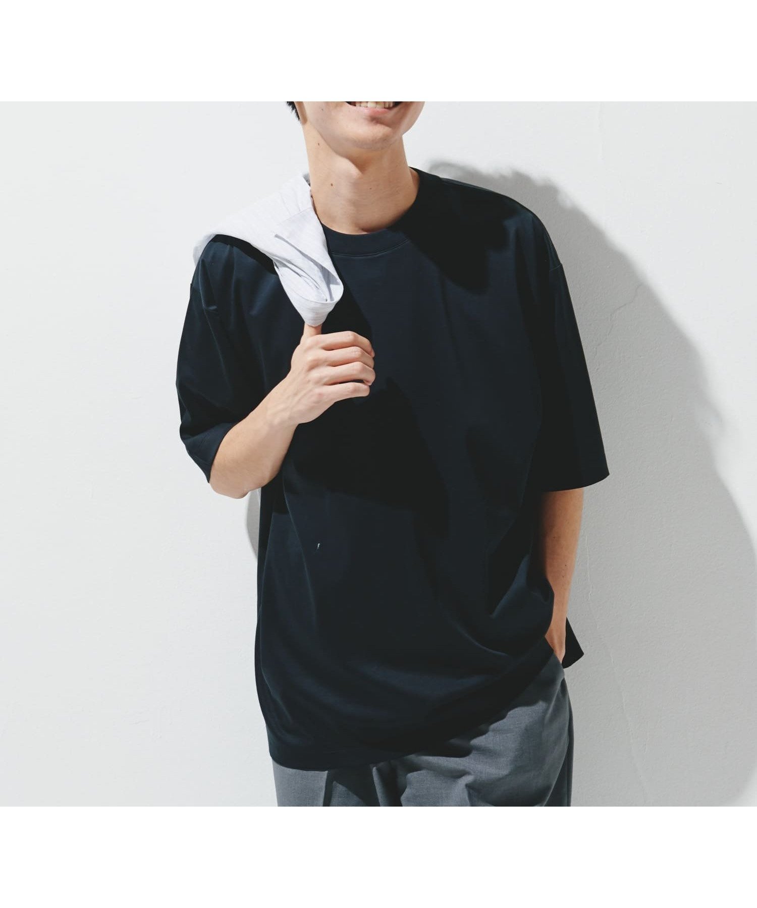 【アーバンリサーチ ドアーズ/URBAN RESEARCH DOORS / MEN】の『UR TECH』サマシェア クルーネックTシャツ インテリア・キッズ・メンズ・レディースファッション・服の通販 founy(ファニー) 　ファッション　Fashion　メンズファッション　MEN　2025年　2025　2025春夏・S/S　Ss,Spring/Summer,2025　シルケット　Mercerization　リラックス　Relax　夏　Summer　抗菌　Antibacterial　S/S・春夏　Ss・Spring/Summer　BLACK|ID: prp329100004504273 ipo3291000000031788453