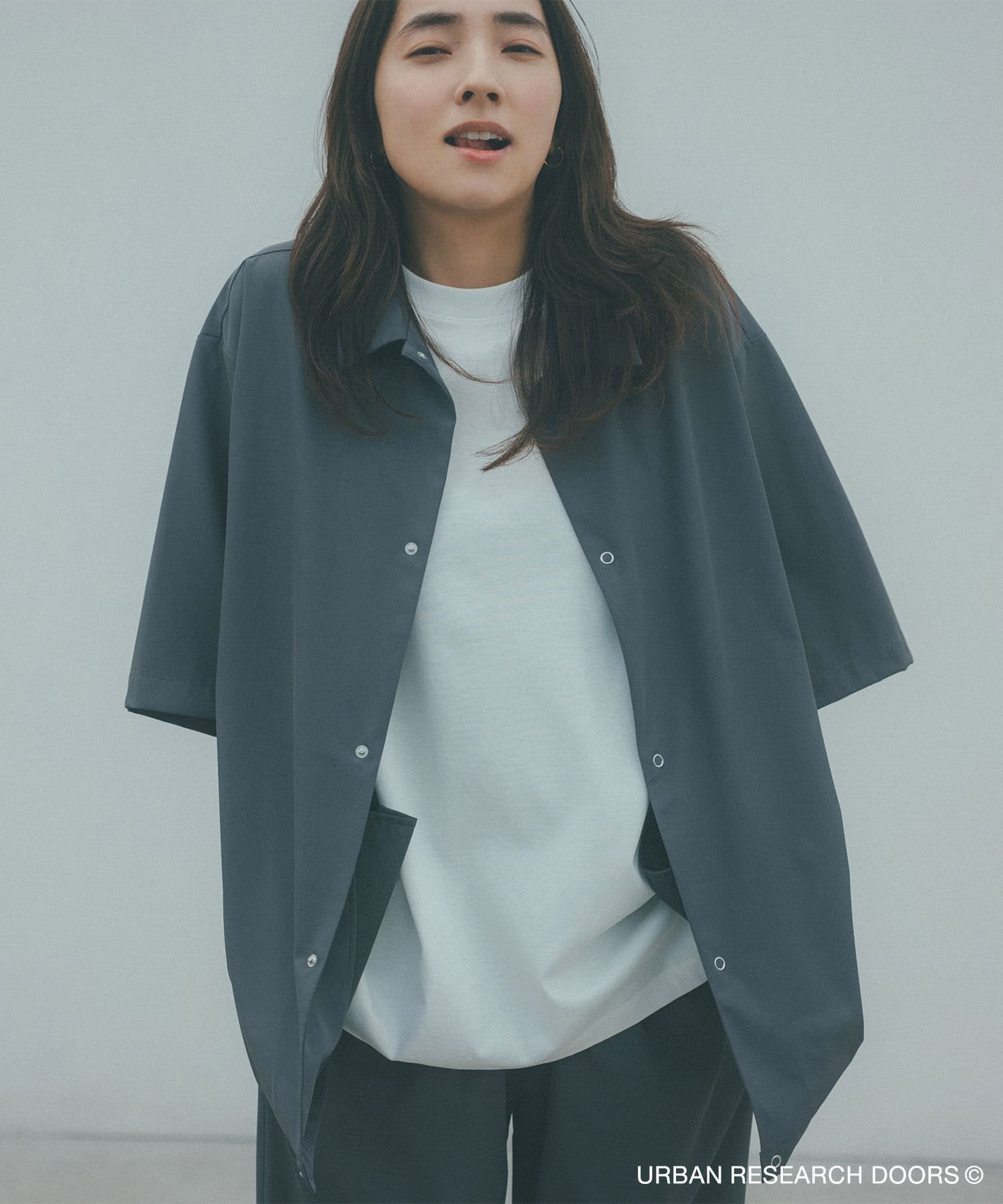 【アーバンリサーチ ドアーズ/URBAN RESEARCH DOORS / MEN】の『仁村紗和さん着用』『UR TECH』サマシェア シャツカーディガン インテリア・キッズ・メンズ・レディースファッション・服の通販 founy(ファニー) 　ファッション　Fashion　メンズファッション　MEN　2025年　2025　2025春夏・S/S　Ss,Spring/Summer,2025　カーディガン　Cardigan　ドローコード　Draw Cord　吸水　Water Absorption　夏　Summer　S/S・春夏　Ss・Spring/Summer　GRAY|ID: prp329100004504311 ipo3291000000031848915