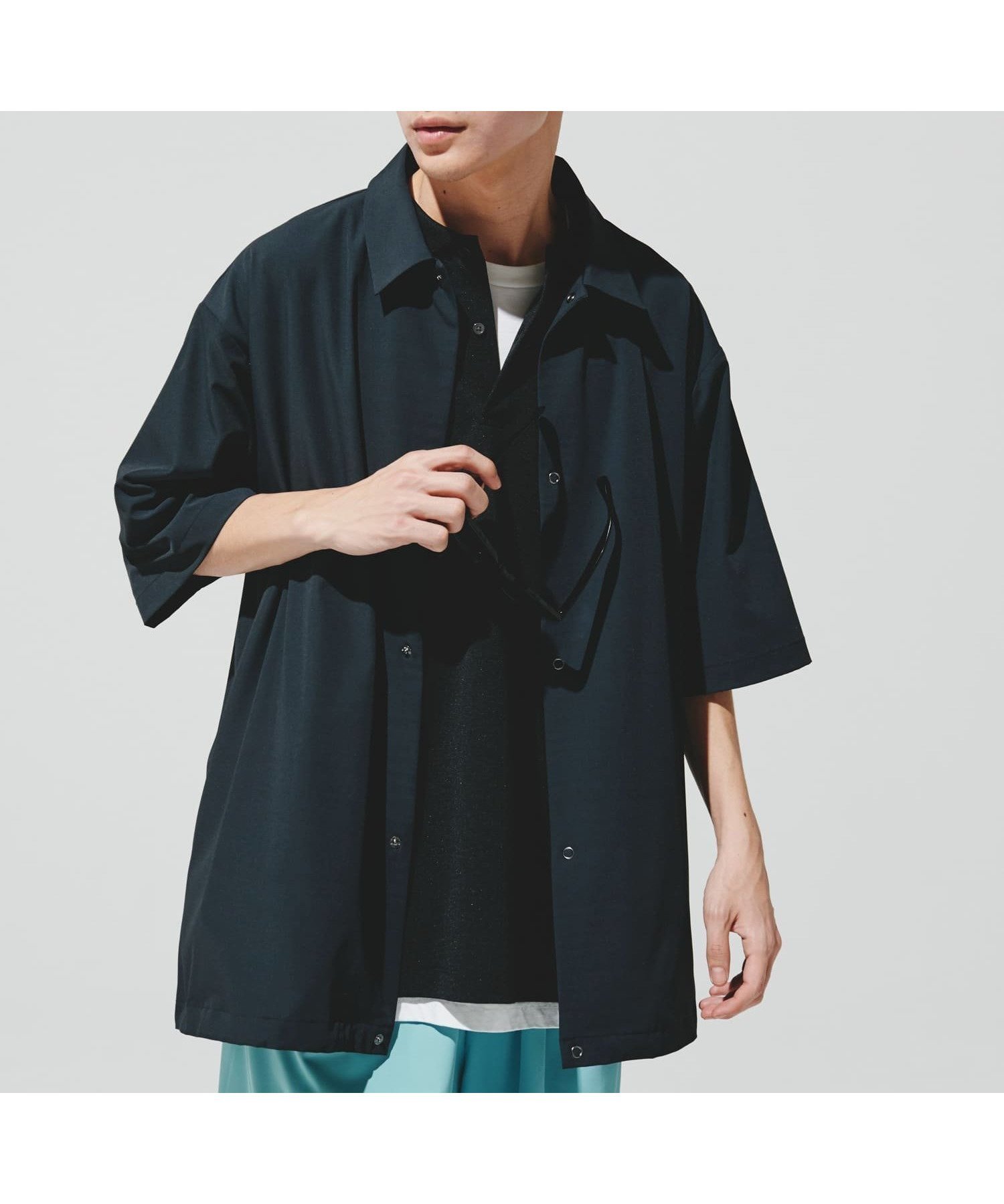 【アーバンリサーチ ドアーズ/URBAN RESEARCH DOORS / MEN】の『仁村紗和さん着用』『UR TECH』サマシェア シャツカーディガン インテリア・キッズ・メンズ・レディースファッション・服の通販 founy(ファニー) 　ファッション　Fashion　メンズファッション　MEN　2025年　2025　2025春夏・S/S　Ss,Spring/Summer,2025　カーディガン　Cardigan　ドローコード　Draw Cord　吸水　Water Absorption　夏　Summer　S/S・春夏　Ss・Spring/Summer　CHARCOAL|ID: prp329100004504311 ipo3291000000031848917