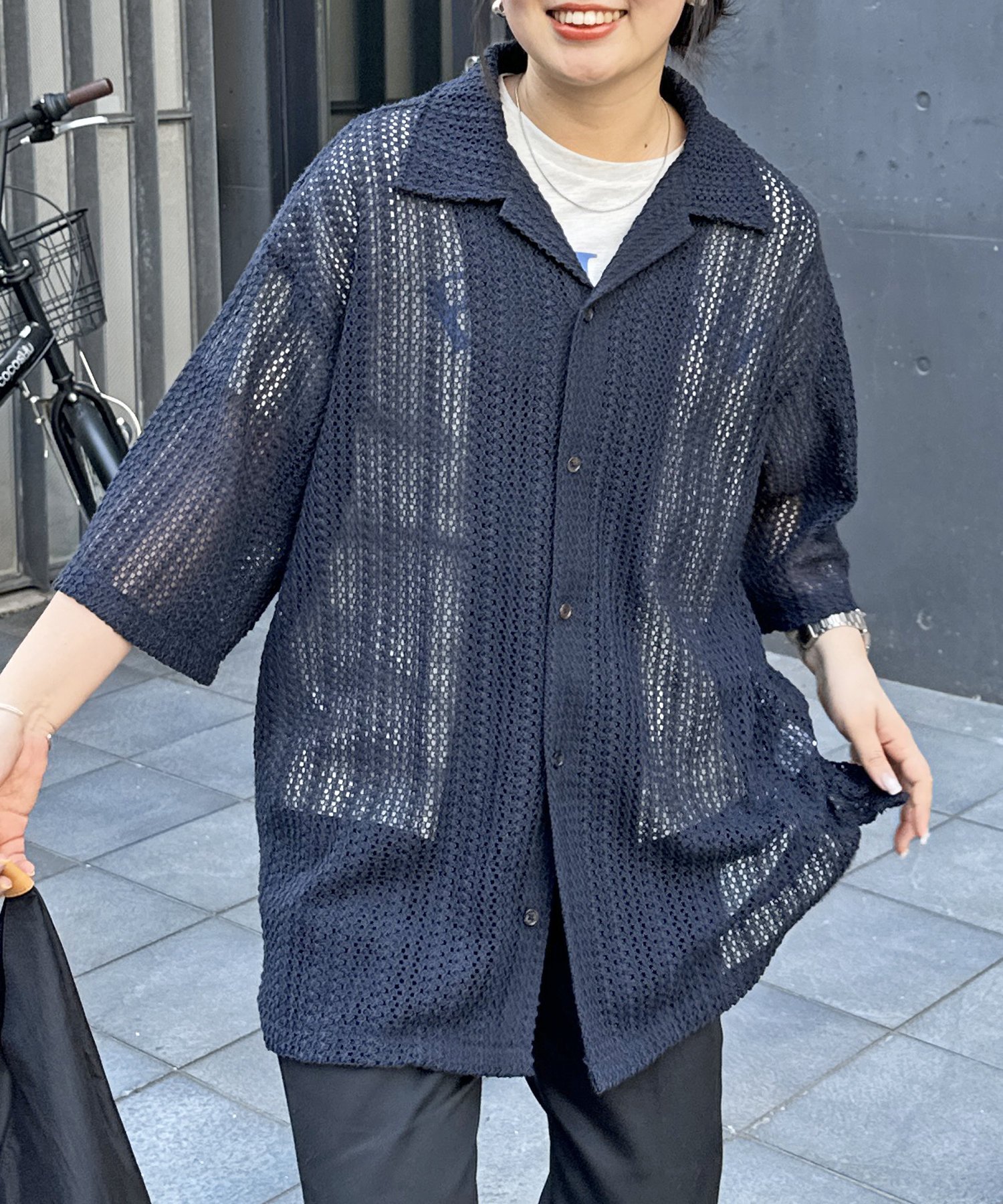 【シーピーシーエム/CPCM】の【リバイバル】アソートレース半袖シャツ インテリア・キッズ・メンズ・レディースファッション・服の通販 founy(ファニー) 　ファッション　Fashion　レディースファッション　WOMEN　トップス・カットソー　Tops/Tshirt　シャツ/ブラウス　Shirts/Blouses　レース　Race　半袖　Short Sleeve　ネイビー|ID: prp329100004504409 ipo3291000000031912456