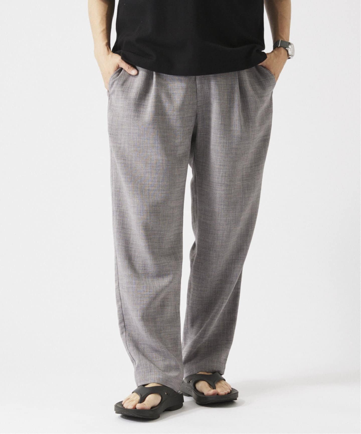 【ジャーナルスタンダード レリューム/JOURNAL STANDARD relume / MEN】のTECH CANVAS イージーパンツ(セットアップ着用可) インテリア・キッズ・メンズ・レディースファッション・服の通販 founy(ファニー) 　ファッション　Fashion　メンズファッション　MEN　ボトムス　Bottoms/Men　おすすめ　Recommend　ウォッシャブル　Washable　オーバル　Oval　シンプル　Simple　ジャケット　Jacket　セットアップ　Set Up　テーパード　Tapered　バランス　Balance　メランジ　Melange　リラックス　Relax　半袖　Short Sleeve　夏　Summer　定番　Standard　楽ちん　Easy　グレーB|ID: prp329100004504412 ipo3291000000031947060