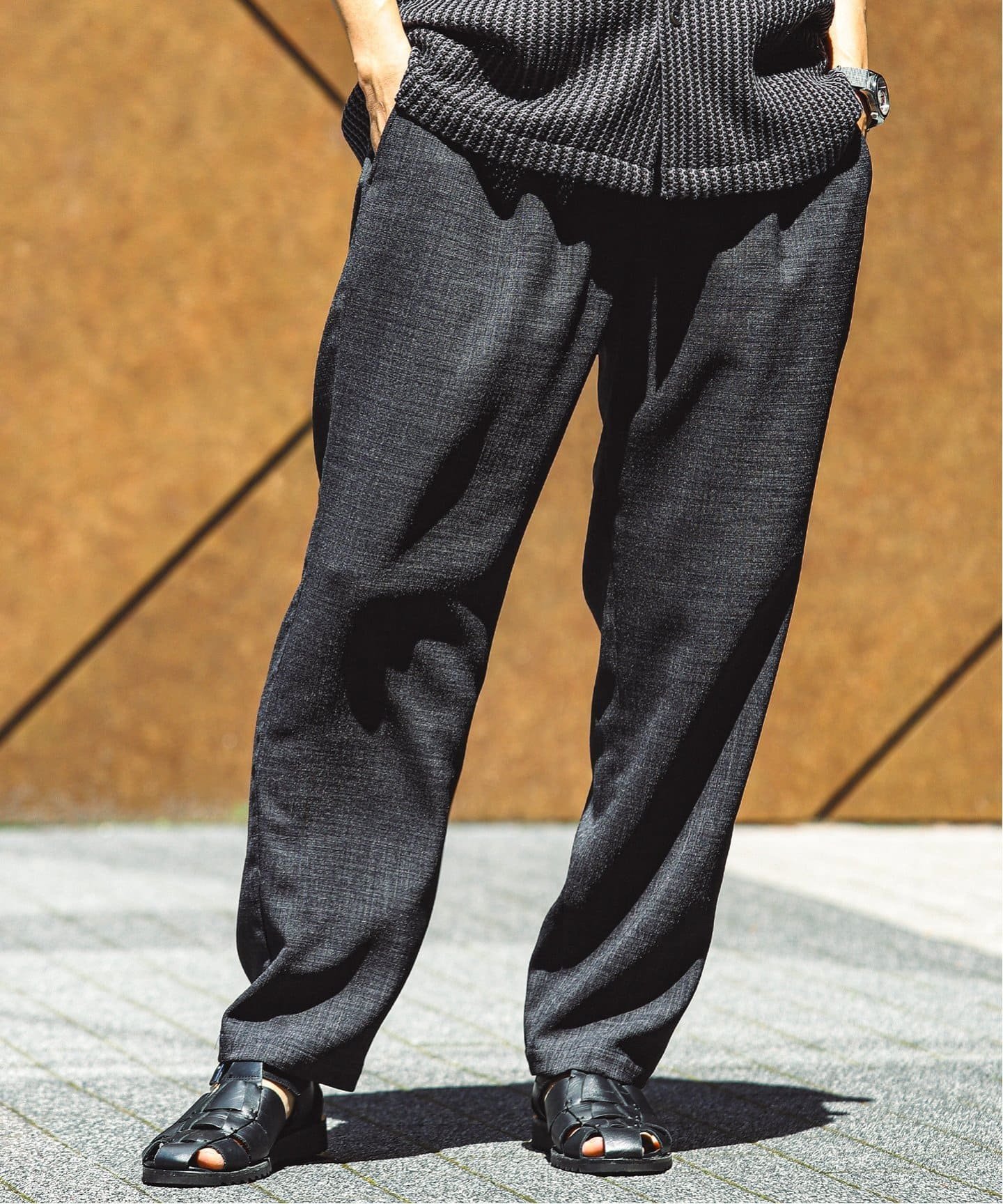 【ジャーナルスタンダード レリューム/JOURNAL STANDARD relume / MEN】のTECH CANVAS イージーパンツ(セットアップ着用可) インテリア・キッズ・メンズ・レディースファッション・服の通販 founy(ファニー) 　ファッション　Fashion　メンズファッション　MEN　ボトムス　Bottoms/Men　おすすめ　Recommend　ウォッシャブル　Washable　オーバル　Oval　シンプル　Simple　ジャケット　Jacket　セットアップ　Set Up　テーパード　Tapered　バランス　Balance　メランジ　Melange　リラックス　Relax　半袖　Short Sleeve　夏　Summer　定番　Standard　楽ちん　Easy　ブラック|ID: prp329100004504412 ipo3291000000031947062