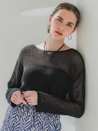 【コカ/COCA】の麻タッチメッシュショートニット Black|ID: prp329100004504780 ipo3291000000031998536